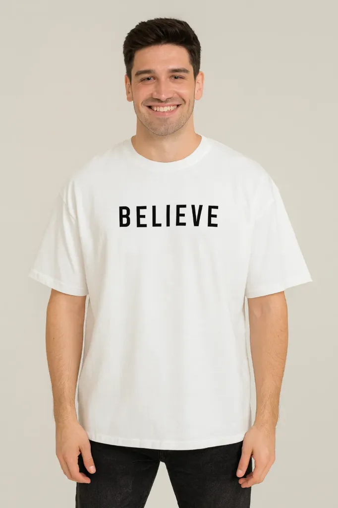 Believe Oversized T-Shirt – Streetwear (S)