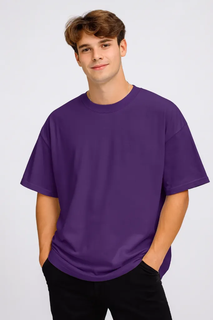 Solid Purple Oversized T-Shirt – Streetwear Essential