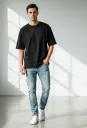 Solid Black Oversized T-Shirt Heavyweight